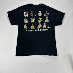 Dog Limited Rapper Puppies Graphic T Shirt Black Cotton Mens Medium Streetwear